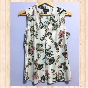 Liz Claiborne striped paisley v-neck tank blouse